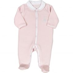 Pyjama en velours rose Sophie la girafe (naissance) - Trois Kilos Sept