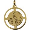 Médaille Vierge à l'enfant Camille 8 mm (or jaune 750°) - Aubry-Cadoret