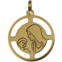Médaille Vierge à l'enfant Camille 8 mm (or jaune 750°)  par Aubry-Cadoret
