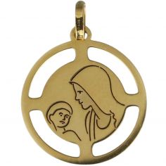 Médaille Vierge à l'enfant Camille 8 mm (or jaune 750°)