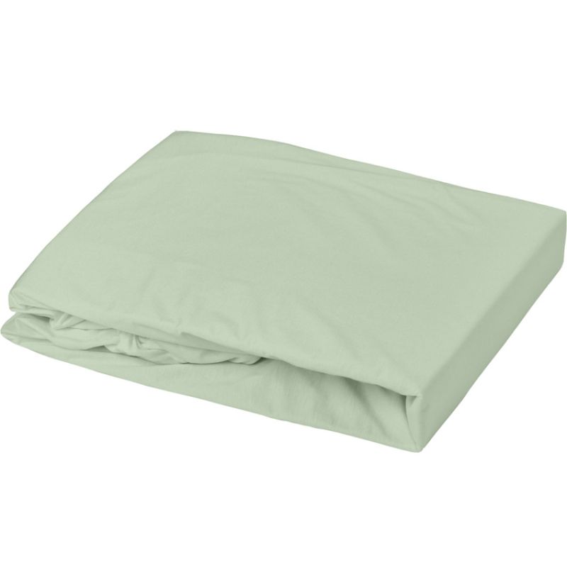 Drap housse en coton vert de gris (40 x 80 cm) Domiva