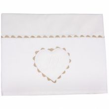 Parure de lit drap + taie d'oreiller Emma blanc (120 x 180 cm)  par Maison Nougatine