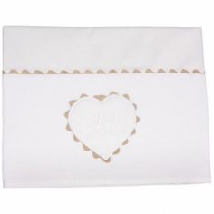 Parure de lit drap + taie d'oreiller Emma blanc (120 x 180 cm)