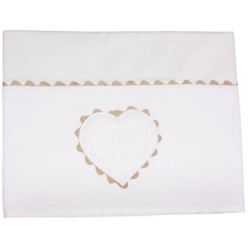 Parure de lit drap + taie d'oreiller Emma blanc (120 x 180 cm) Maison Nougatine