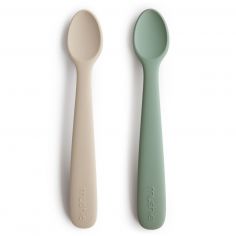 Lot de 2 cuillères en silicone Cambridge Blue-Shifting Sand - Mushie
