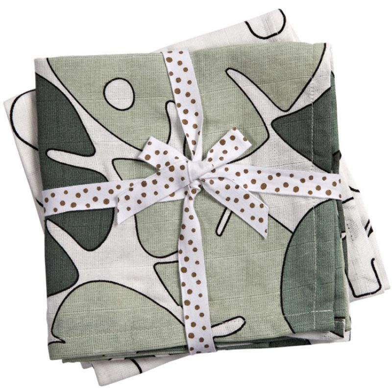 Lot de 2 maxi langes Tiny tropics (120 x 120 cm) Done by Deer