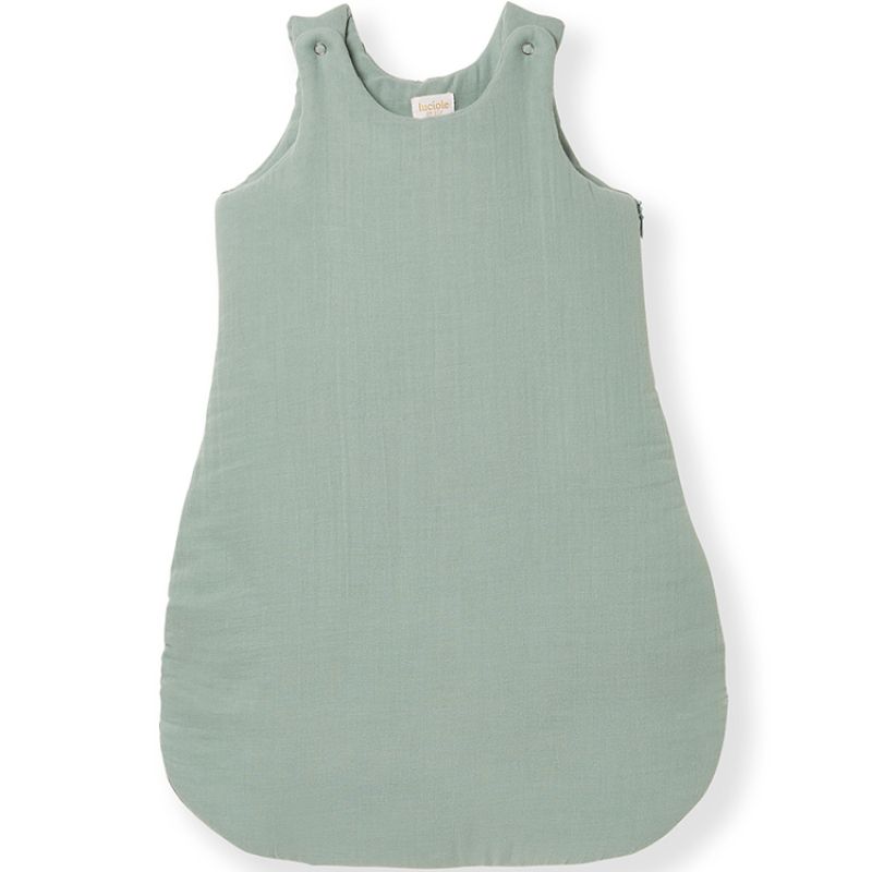 Gigoteuse chaude en gaze de coton bio vert sauge TOG 2-3 (70 cm) Luciole et Cie