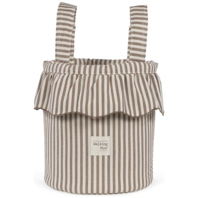 Sac Bucket Praliné Rayures Moka Walking Mum