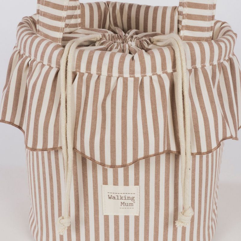 Sac Bucket Praliné Rayures Moka Walking Mum Ambiance 8