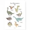 Affiche A3 Les dinosaures  par Lutin Petit Pois