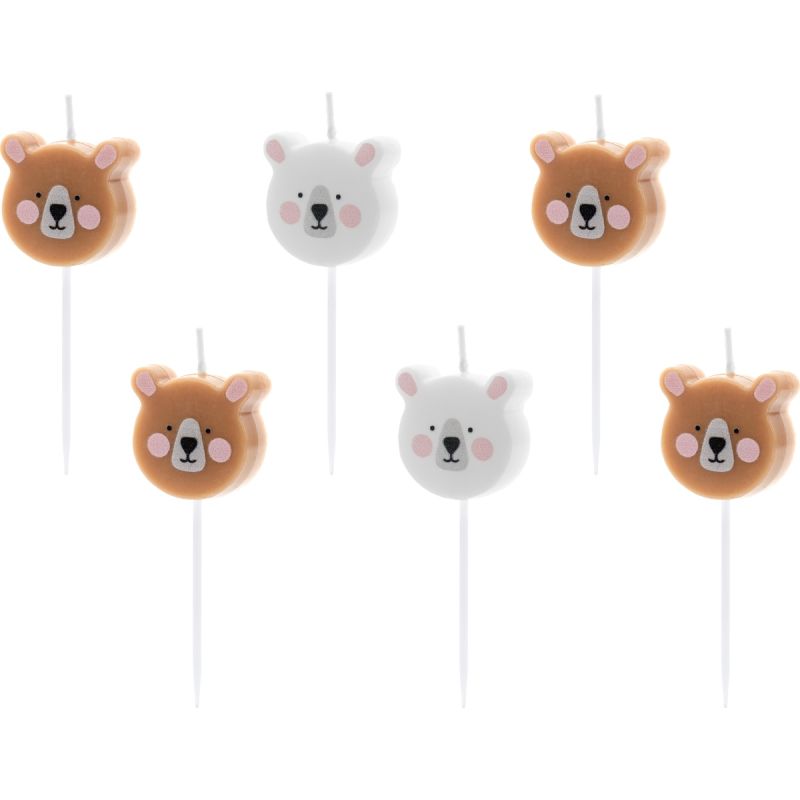Lot de 6 bougies oursons Party Deco