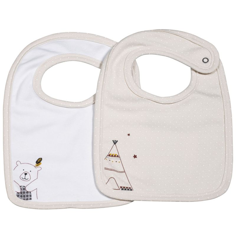 Lot de 2 bavoirs à pression Timouki Sauthon