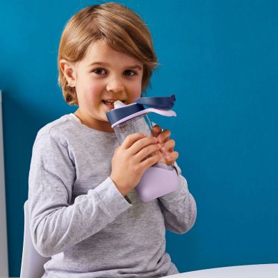 Gourde en tritan avec paille Indigo Rose (450 ml)