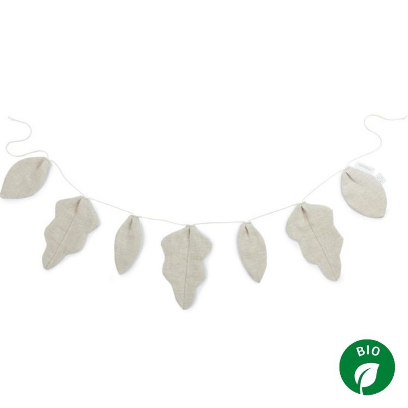 Guirlande de feuilles Lin français greige (128 cm) Nobodinoz