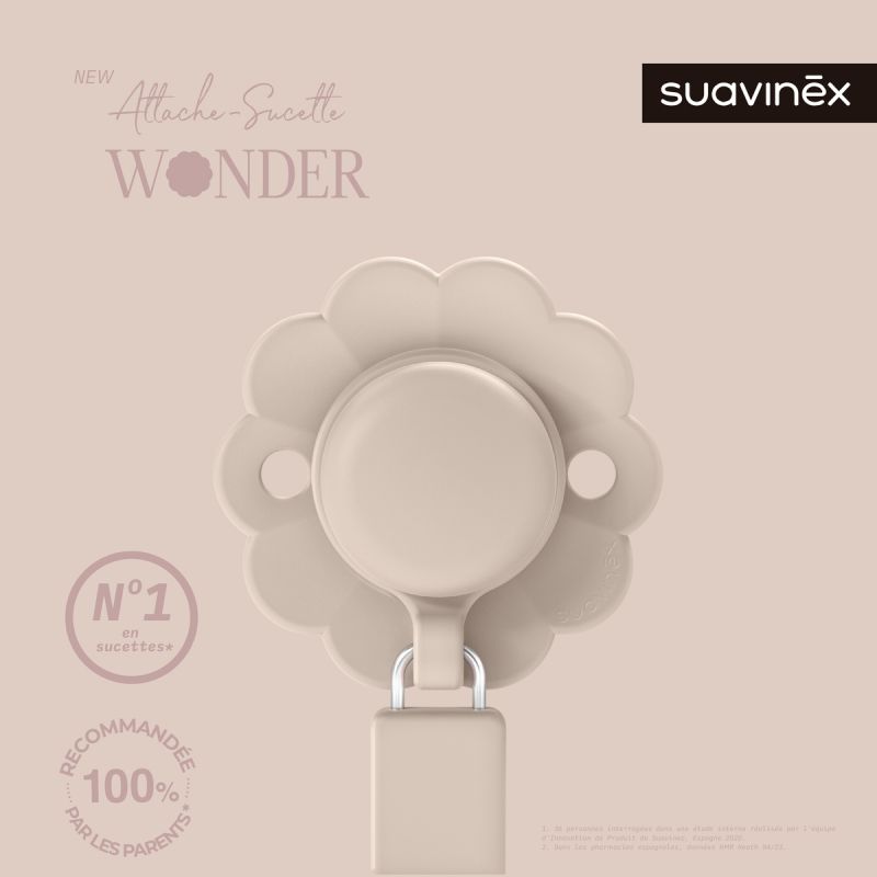 Attache sucette en silicone Wonder Mauve Chalk - Reconditionné Suavinex Produit 2