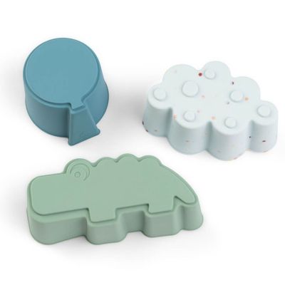 Lot de 3 moules en silicone Happy clouds Bleu