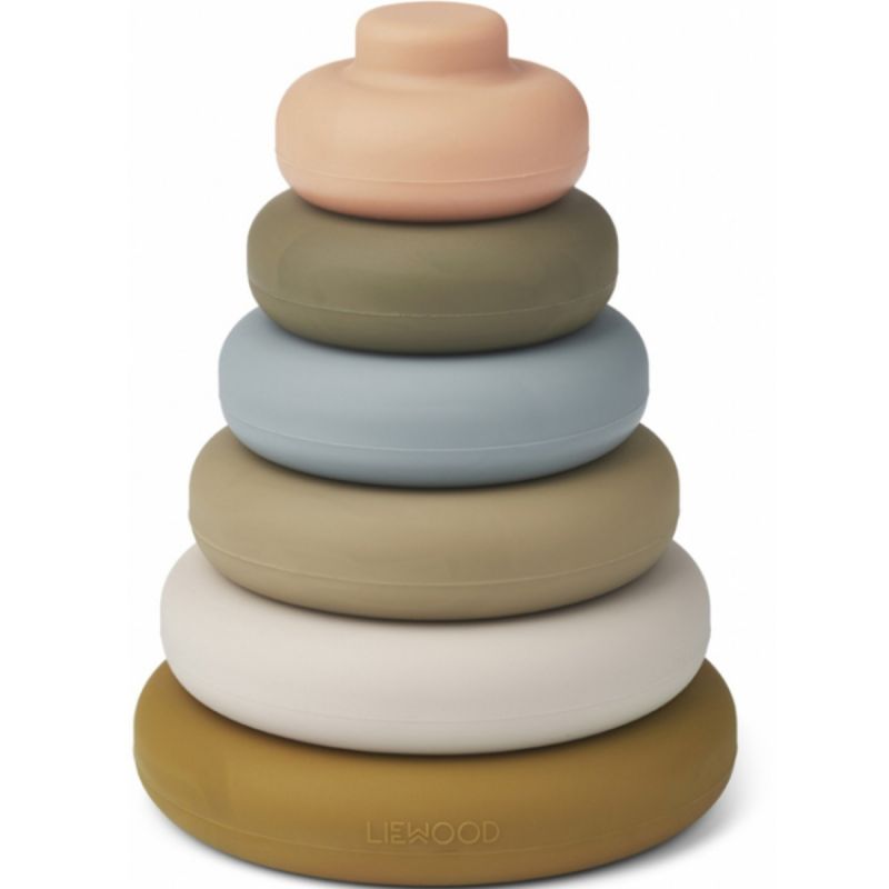 Pyramide à empiler en silicone Dag Khaki multi mix Liewood