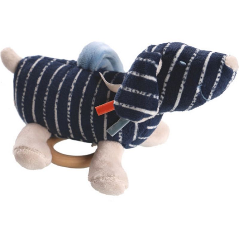 Doudou musical à suspendre Jack veloudoux Aston & Jack chien bleu (20 cm) Noukie's