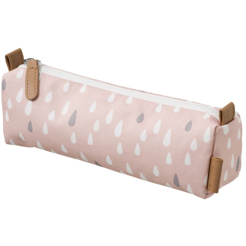 Trousse scolaire gouttes rose Fresk