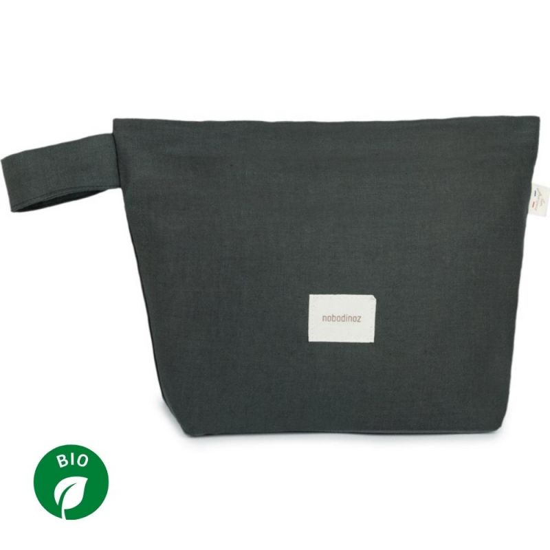 Trousse de toilette Lin français green blue Nobodinoz