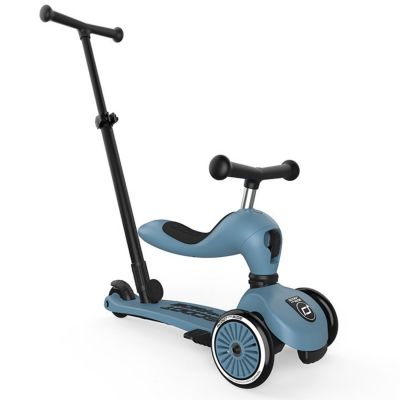 Porteur évolutif en trottinette Highwaykick 1 Push&Go Bleu Acier  par Scoot And Ride