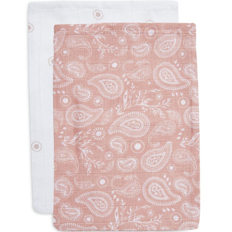 Lot de 2 gants de toilette en coton bio Paisley & Halo Jollein