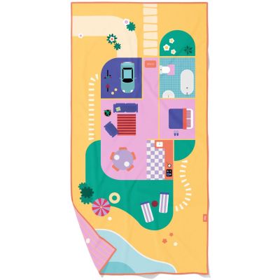 Serviette de plage 2 en 1 Maison de poupées (140 x 70 cm)