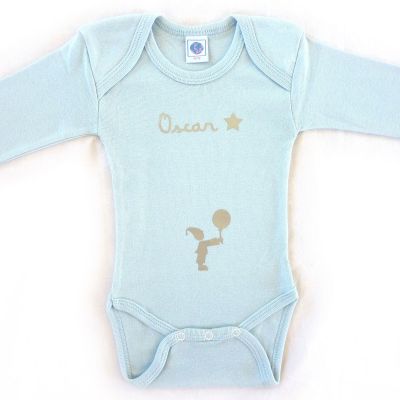 Body bleu à manches longues personnalisable (12-18 mois) Les Griottes