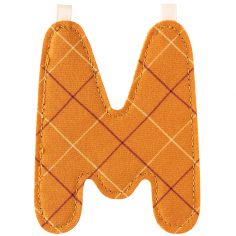 Lettre en tissu à suspendre réversible M (9,5 cm)