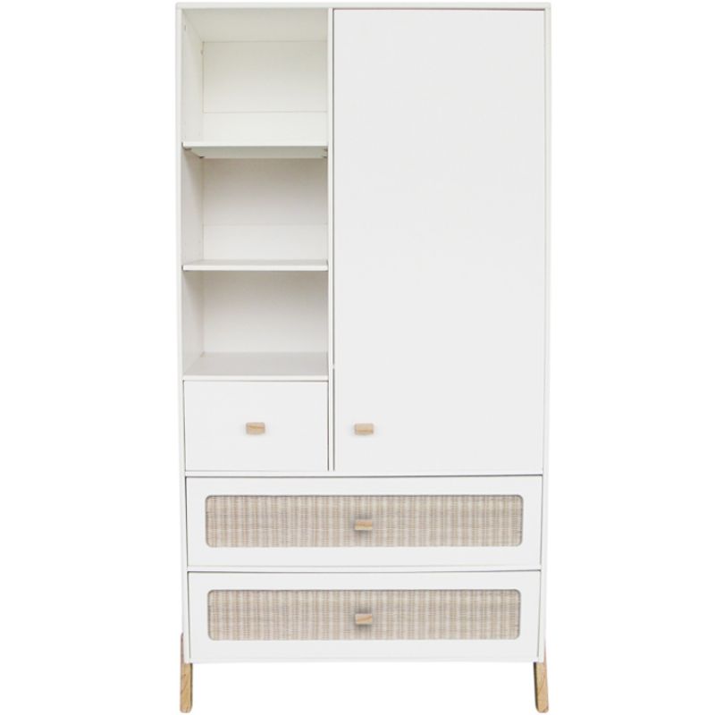 Armoire 1 porte + 3 tiroirs Marelia blanc neige Théo