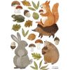 Planche de stickers A3 animaux de la forêt Caribou - Lilipinso