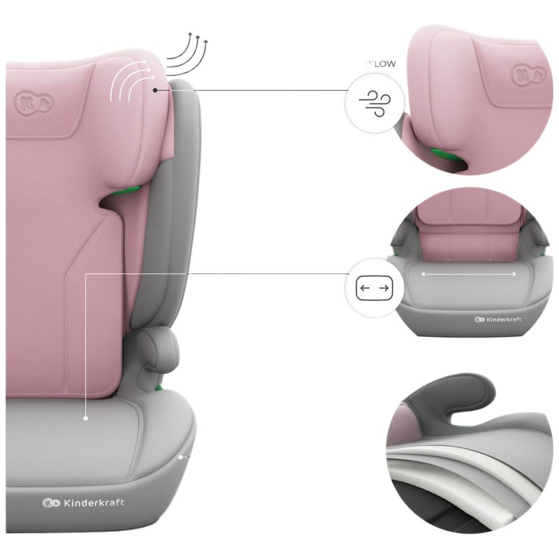 Siège auto évolutif I-Spark 2 Plus i-Size Pink (groupe 2-3) Kinderkraft Produit 5