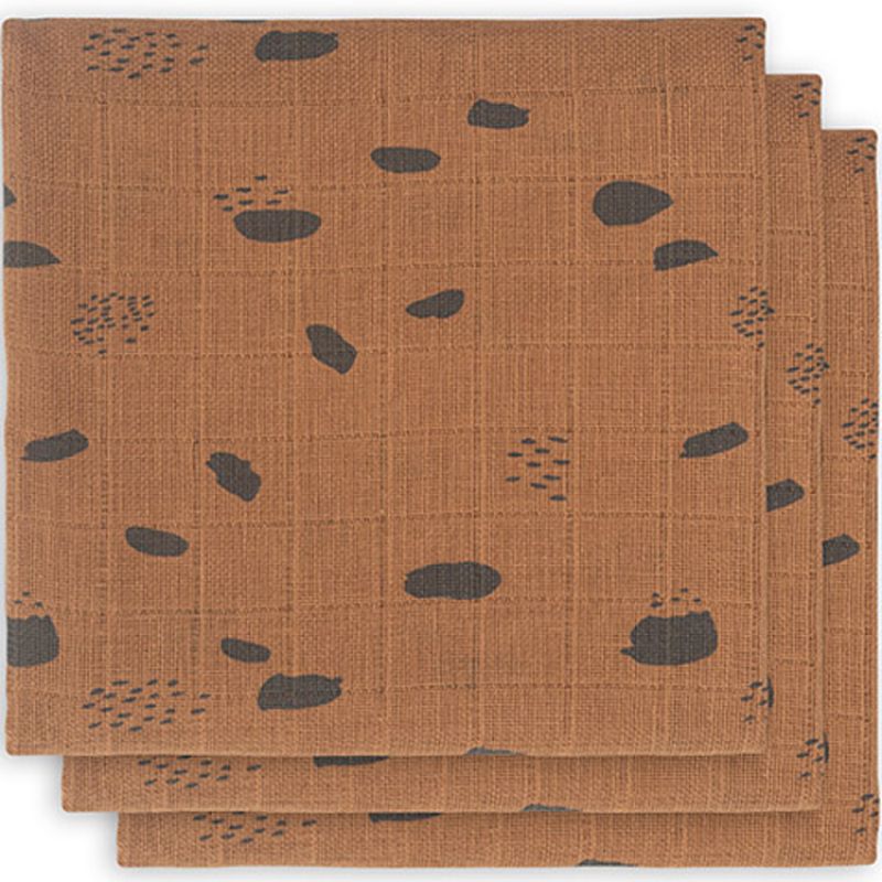 Lot de 3 langes hydrophiles Spot caramel (70 x 70 cm) Jollein