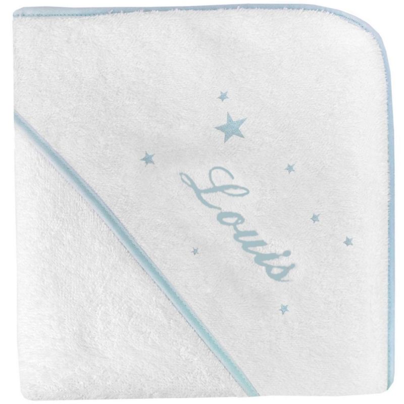 Cape de bain étoile bleu personnalisable (80 x 80 cm) ANVIE