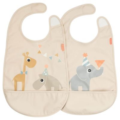 Lot de 2 bavoirs velcro Celebration Sable Done by Deer