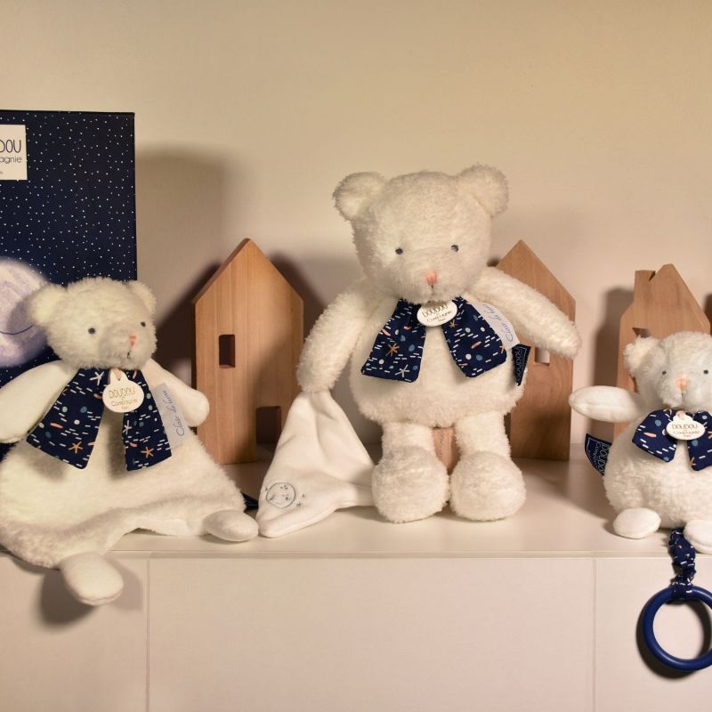 Doudou plat ours luminescent Clair de Lune (26 cm) Doudou et Compagnie Ambiance 6