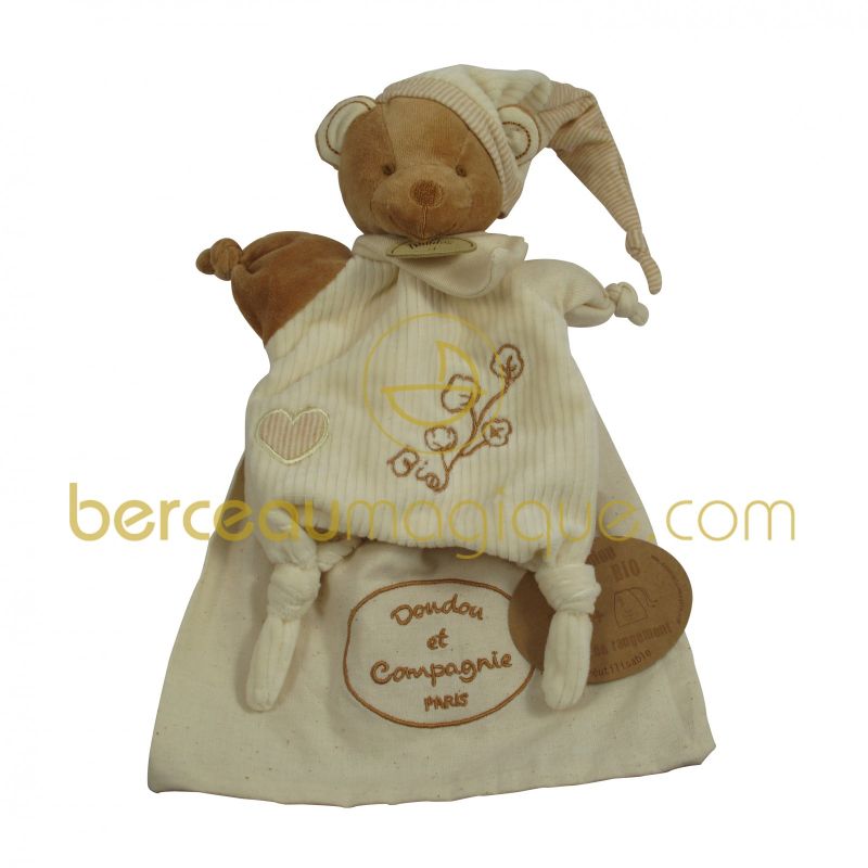 Doudou bio marionnette Ours Doudou et Compagnie