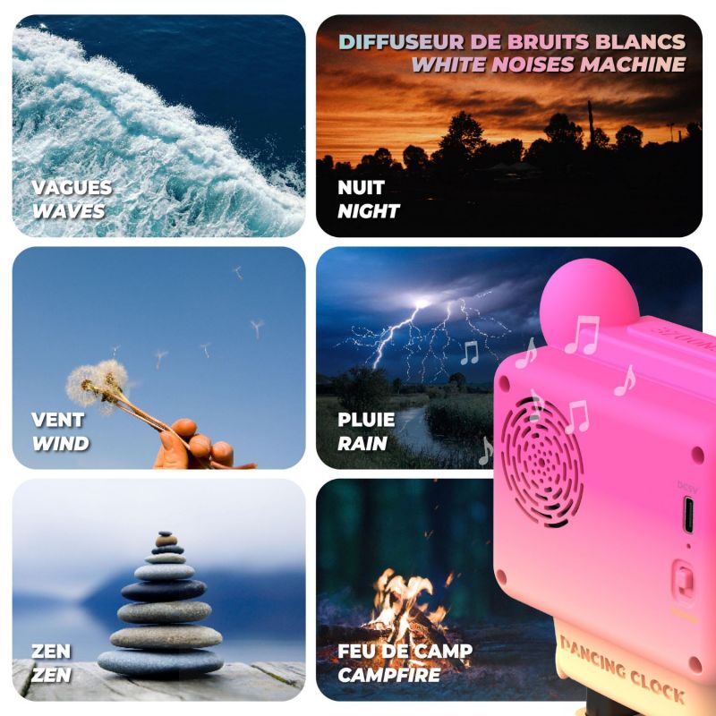 Réveil Dancing Clock Pink MOB Ambiance 5