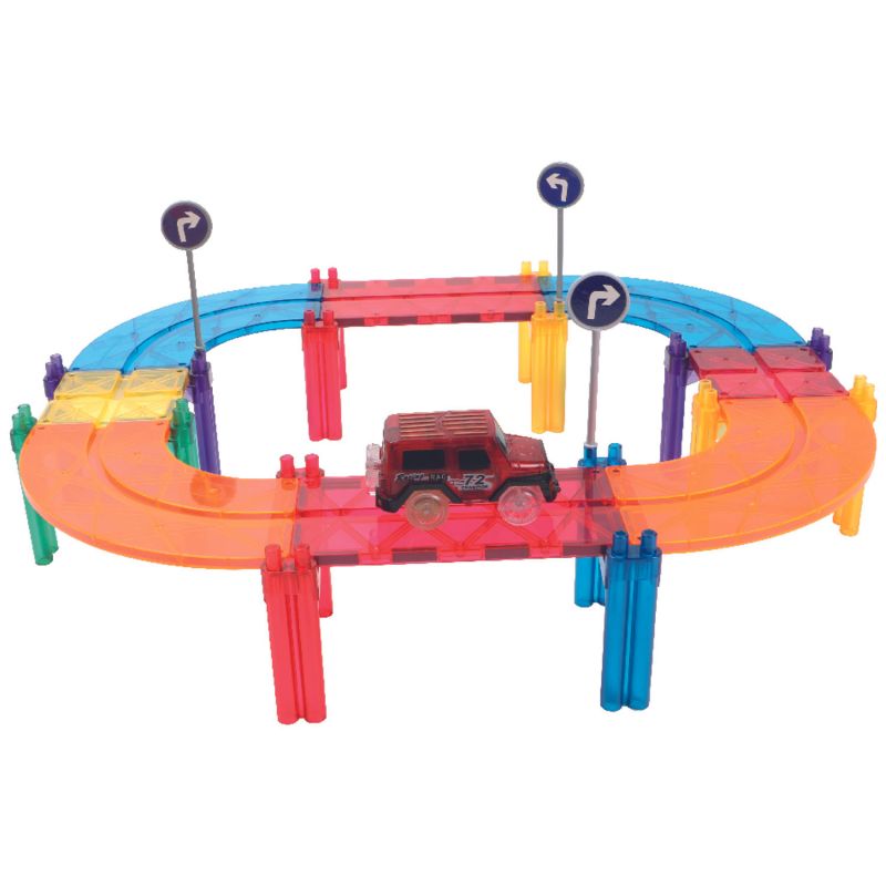 Kit de construction magnétique Circuit de voitures Intense (65 pièces) Cleverclixx Produit 4