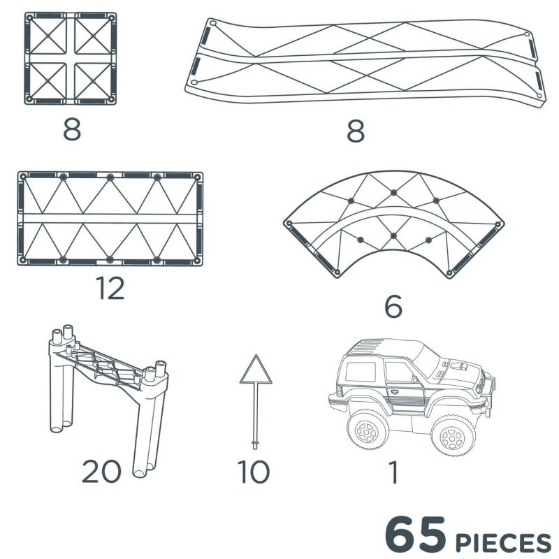 Kit de construction magnétique Circuit de voitures Intense (65 pièces) Cleverclixx Ambiance 9