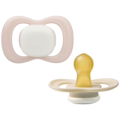 Lot de 2 sucettes phosphorescentes en latex Blush-Latte (0-6 mois) B.Box
