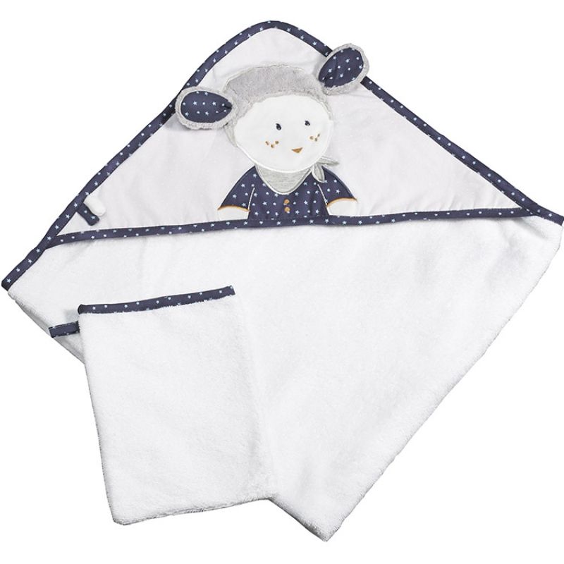 Cape de bain et gant de toilette Merlin (75 x 75 cm) Sauthon