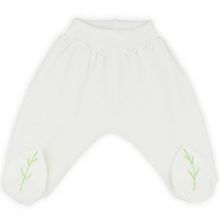 Pantalon sarouel blanc écru maille interlock coton bio (1 mois : 50 cm)  par Graine d'amour