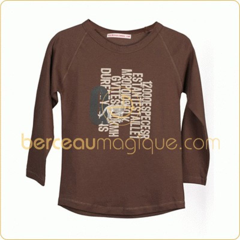 Tee-shirt  manches longues Sam guépard chocolat 