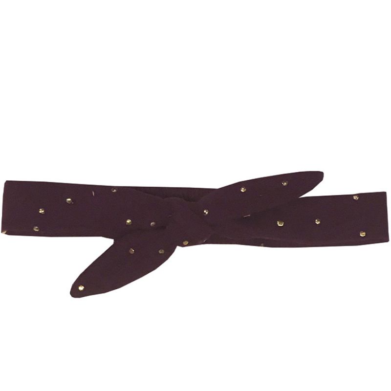 Bandeau noué prune à pois dorés (0-5 ans) BB & Co