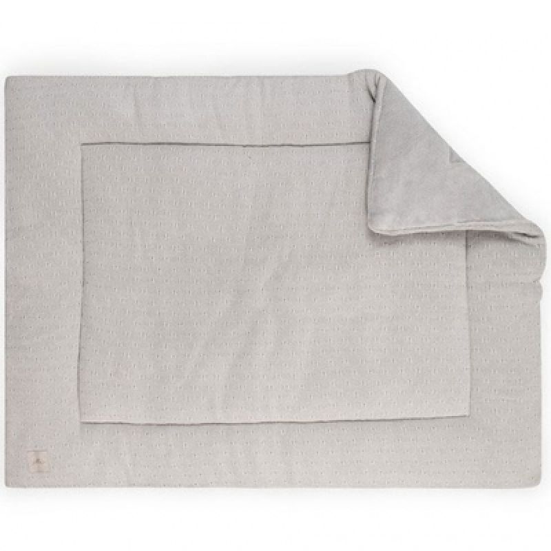 Tapis de parc en tricot doux gris (80 x 100 cm) Jollein