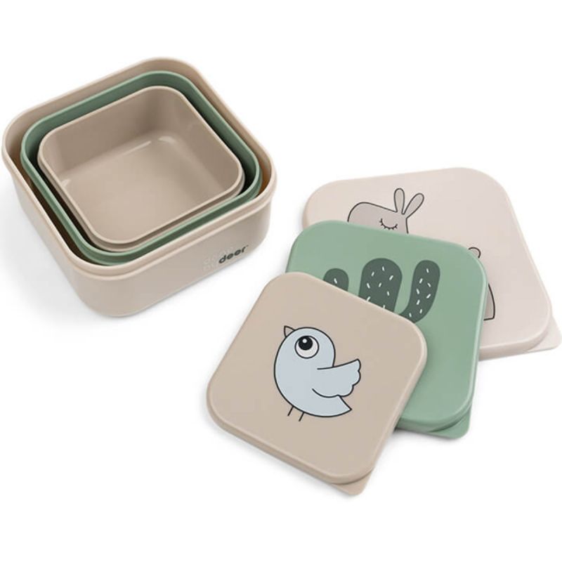 Lot de 3 boîtes à goûter Lalee Sable mixte (0,5 L) Done by Deer Produit ouvert 2