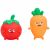 Variation Orange, rouge, vert du produit Set de 2 jouets de bain Petits légumes de la marque Hape