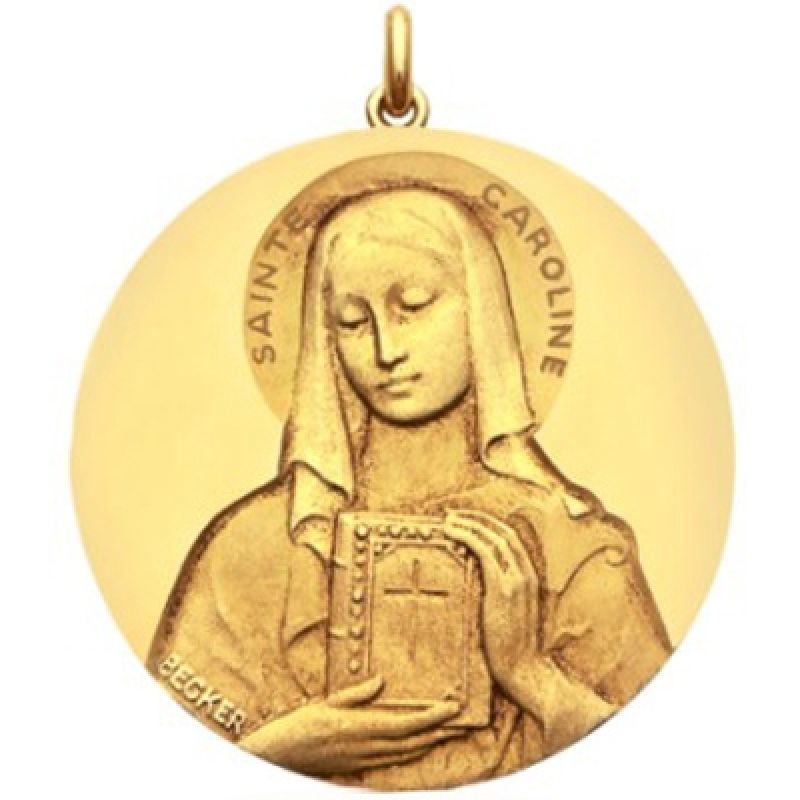Médaille Sainte Caroline (or jaune 750°) Becker
