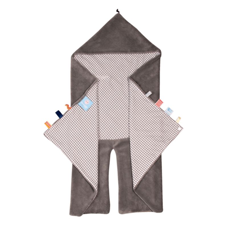 Couverture Trendy Wrapping Hippo Grey en coton biologique (0-12 mois) Snoozebaby